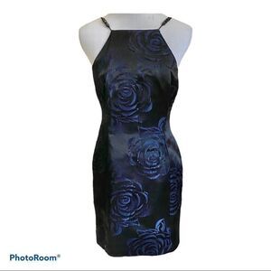 Jackie Bernard vintage black satin mini dress 2